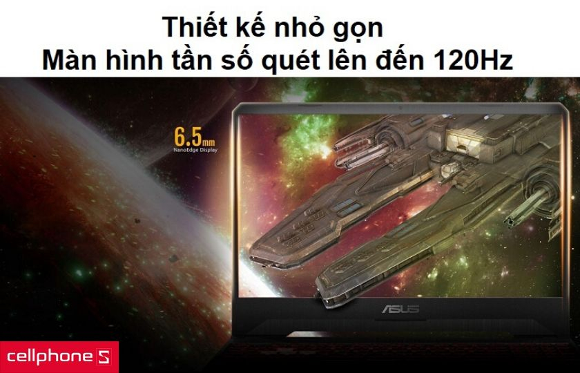 Thiết kế gọn nhẹ cùng màn hình rộng 17.3 inch với tần số quét lên đến 120Hz