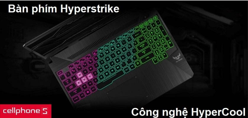 Bàn phím Hyperstrike thao tác mượt mà cùng công nghệ HyperCool tản nhiệt tốt