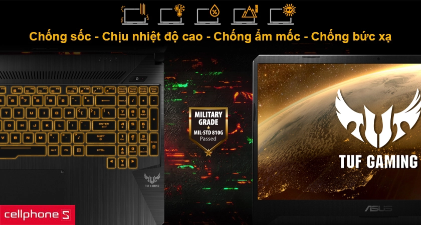 Chất liệu cao cấp, bền bỉ với chứng chỉ quân đội MIL-ST-810G