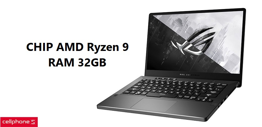 Hiệu năng gaming mạnh mẽ với chip AMD Ryzen 9 5900HS, RAM 32GB