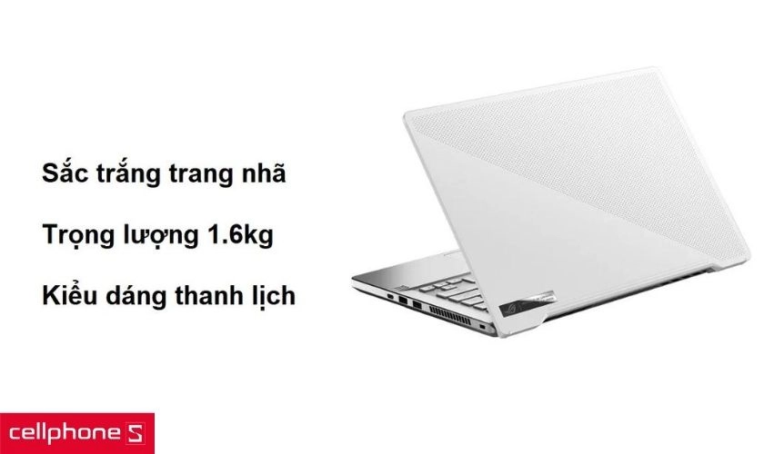 Vẻ ngoài mang sắc trắng trang nhã và trọng lượng nhẹ