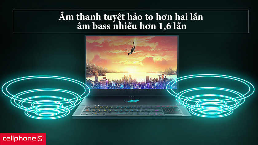 Âm thanh tuyệt hảo to hơn hai lần, âm bass nhiều hơn 1,6 lần