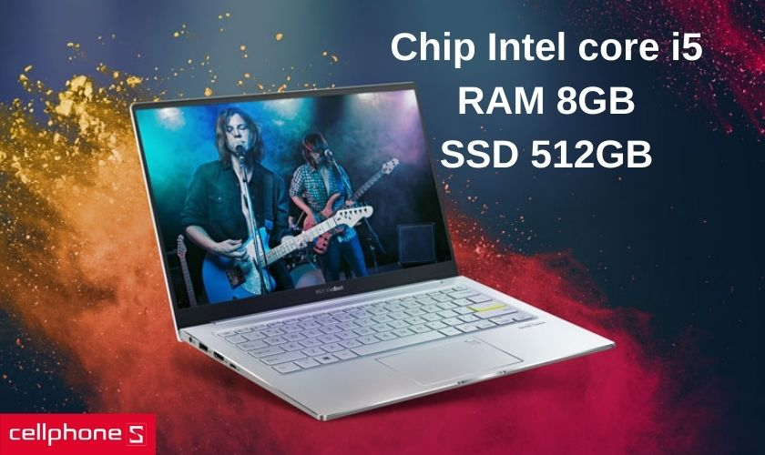 Vi xử lí Intel core i5 và RAM 8GB cùng SSD lên đến 512GB