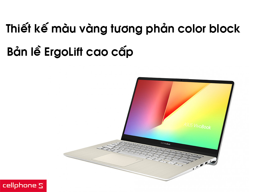 Thiết kế màu vàng tương phản color block và sử dụng bản lề ErgoLift cao cấp