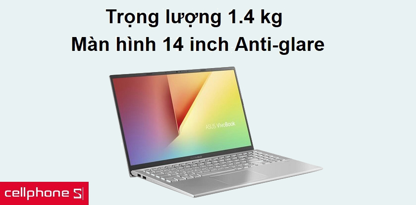 Thiết kế sắc bạc thời thượng và màn hình Anti-glare 14 inch chống chói hiệu quả