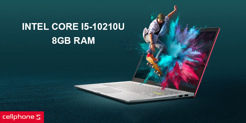 Chip Intel Core i5-10210U cùng 8GB RAM đa nhiệm thật ổn định