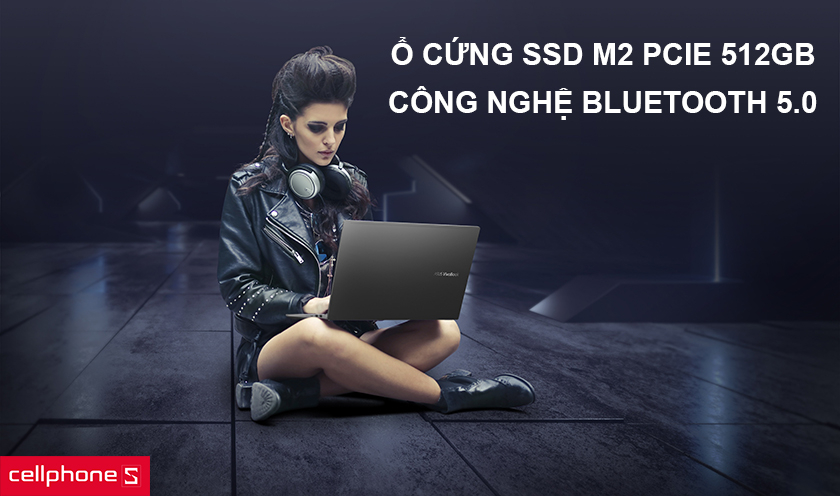 Lưu trữ lớn và nhanh chóng với 512GB SSD cùng Bluetooth 5.0 kết nối hiện đại