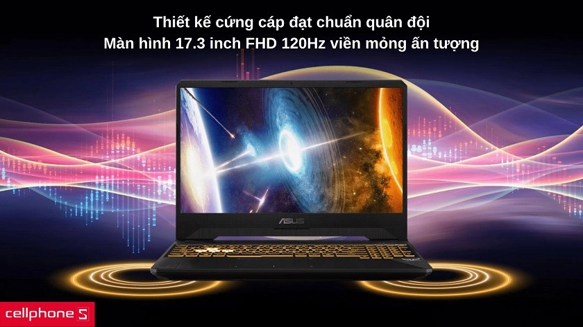 Thiết kế bền bỉ chuẩn quân đội, màn hình 17.3 inch 120Hz mượt  