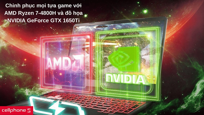 Hiệu năng gaming vượt trội với Ryzen 7-4800H và đồ họa GeForce GTX 1650Ti