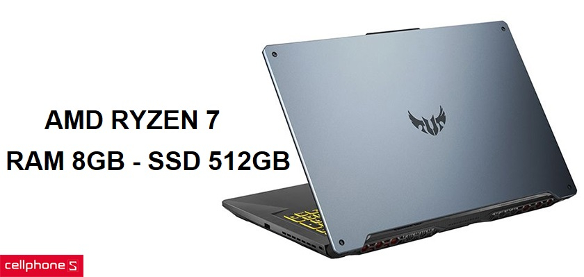 Mạnh mẽ với chip AMD Ryzen 7 4800H, Ram 8Gb, 512GB SSD NVMe M.2 PCIe