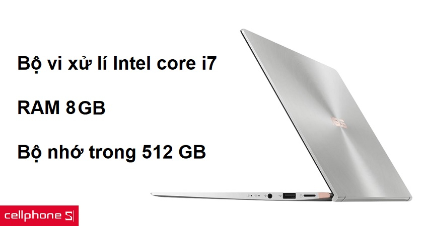 Bộ vi xử lí Intel core i7 mang đến hiệu năng mạnh mẽ cùng bộ nhớ 8GB