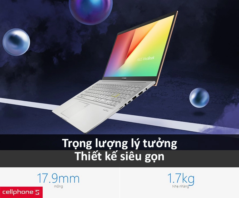 Mang theo mọi nơi với trọng lượng siêu lý tưởng chỉ 1,7kg