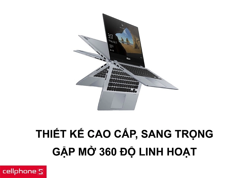 Thiết kế bằng kim loại chắc chắn cùng khả năng bản lề gập mở 360 độ linh hoạt