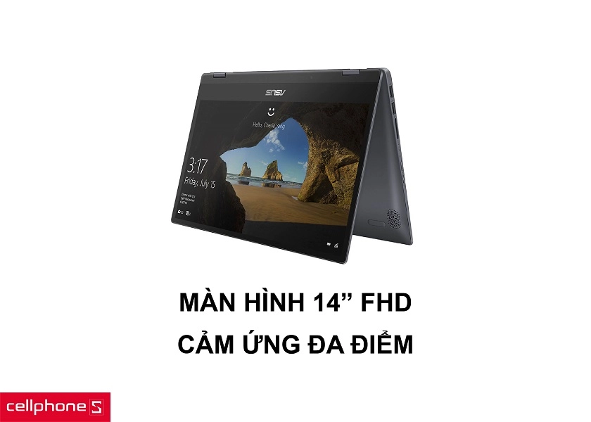 Màn hình 14 inches FHD cùng khả năng cảm ứng đa điểm nhanh nhạy
