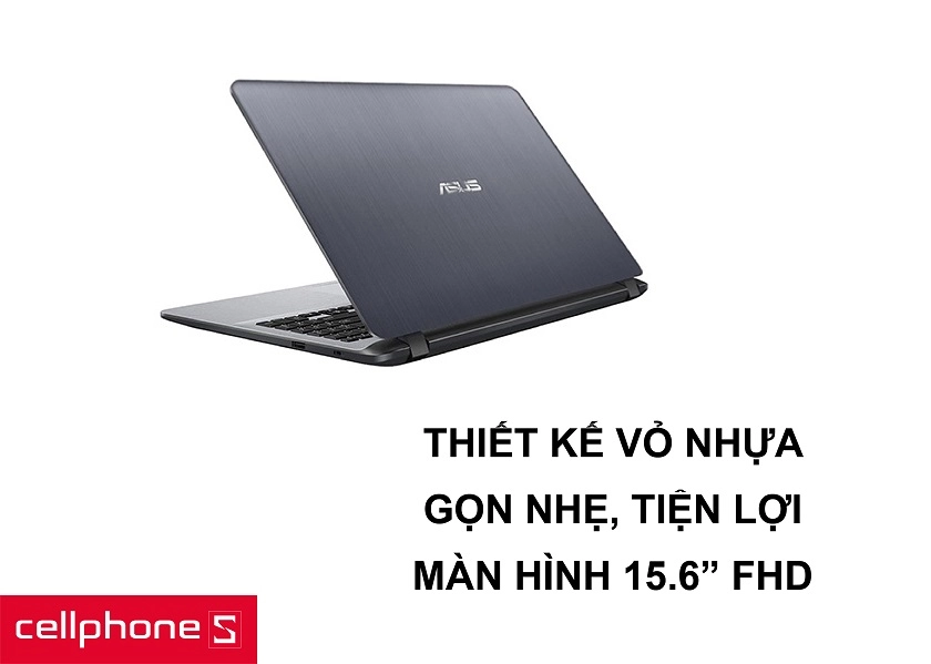 Thiết kế vỏ nhựa gọn nhẹ cùng màn hình 15.6 inches hiển thị sắc nét