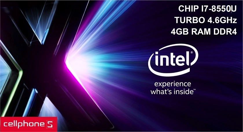 Hiệu năng cực tốt với chip i7-8555U cùng 4GB ram DDR4 đa nhiệm ổn định