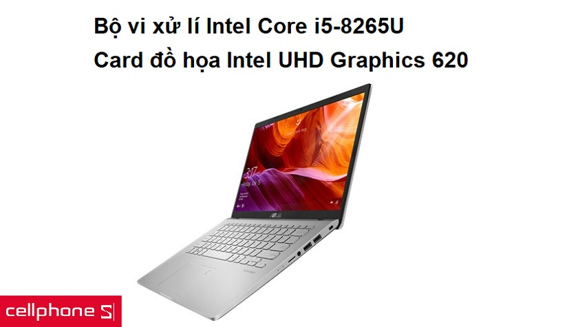 Bộ vi xử lí Intel Core i5-8265U cùng card đồ họa Intel UHD Graphics 620