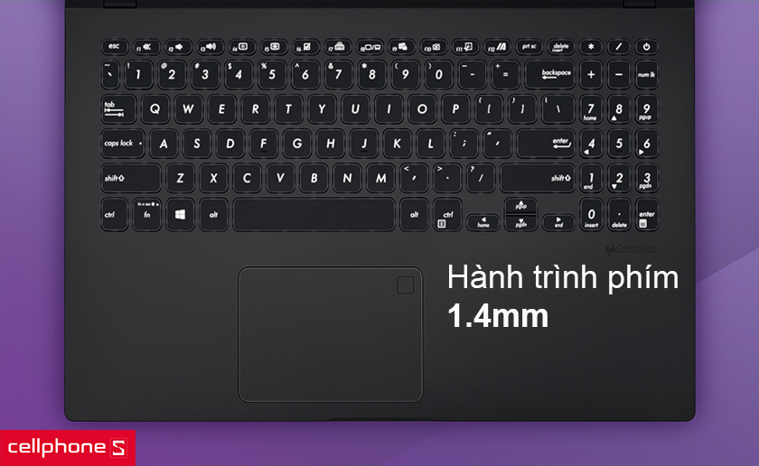 Hành trình phím 1.4mm bấm êm ái