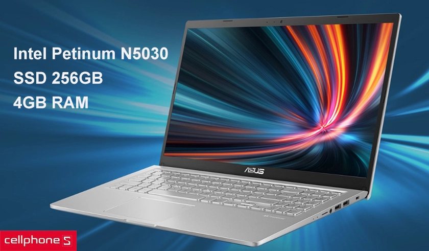 Hiệu suất vận hành ổn định với vi xử lý Pentinum N5030, ổ cứng SSD tốc độ cao