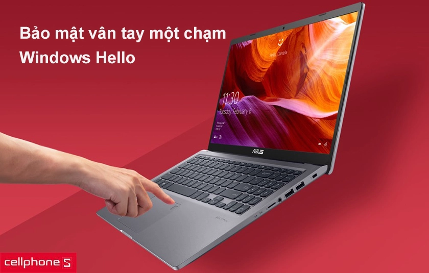 Truy cập dễ dàng và bảo mật cùng với Windows Hello, bảo mật vân tay