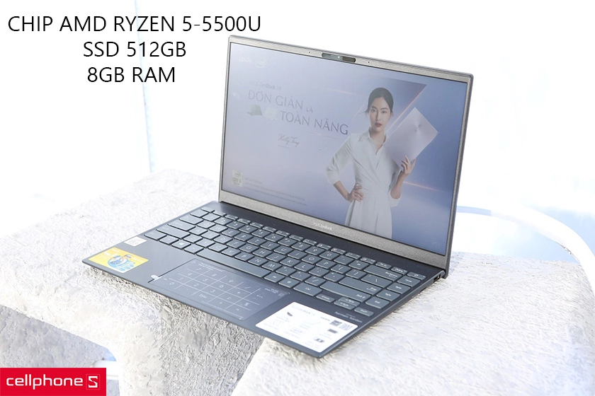 Hiệu năng vượt trội với chip AMD Ryzen 5-5500U