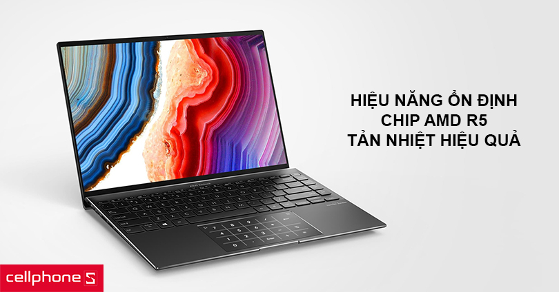 Hiệu năng ổn định với chip AMD R5, tản nhiệt hiệu quả
