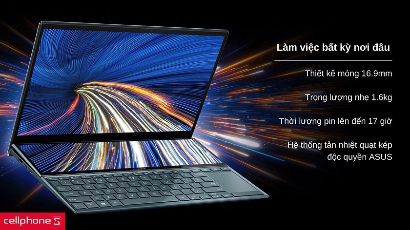 Thiết kế màn hình kép ScreenPad™ Plus với độ phân giải Full HD sắc nét