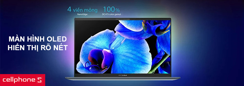 Màn hình OLED hiển thị rõ nét, khung viền siêu mỏng