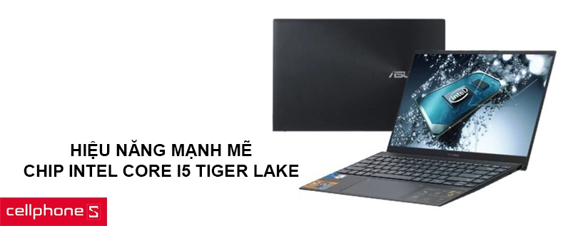 Hiệu năng mạnh mẽ với chip Intel Core i5 Tiger Lake, tốc độ phản hồi nhanh