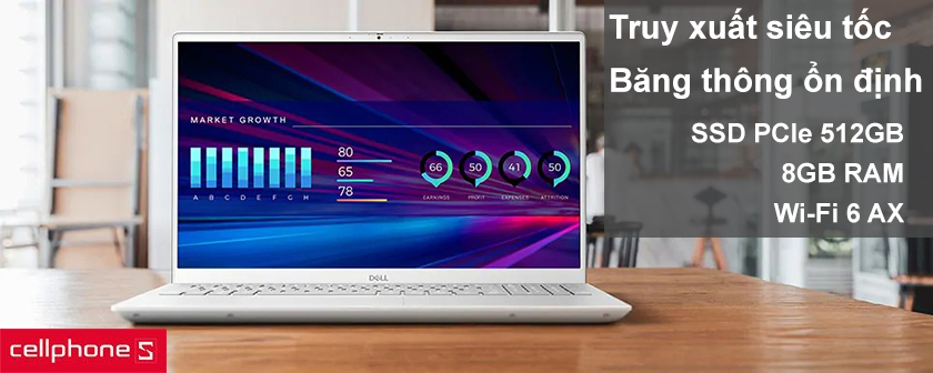 Luôn sẵn sàng hoạt động với ổ cứng SSD tốc độ cao, kết nối mạng siêu tốc với Wi-Fi 6