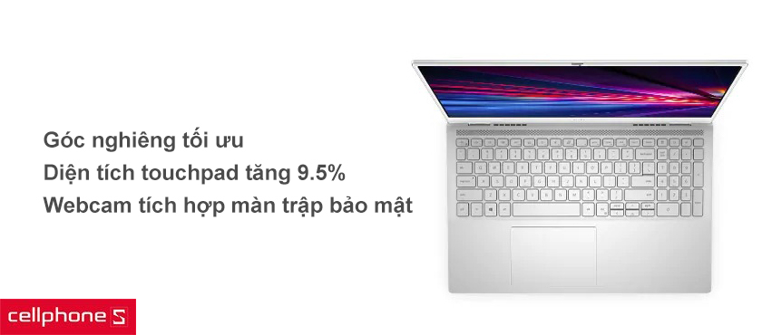 Bản lề được nâng cao với góc nghiêng tối ưu cho việc gõ văn bản