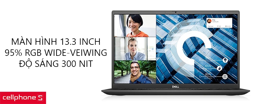 Màn hình 13.3 inch nhỏ gọn cùng khả năng hiển thị sắc nét