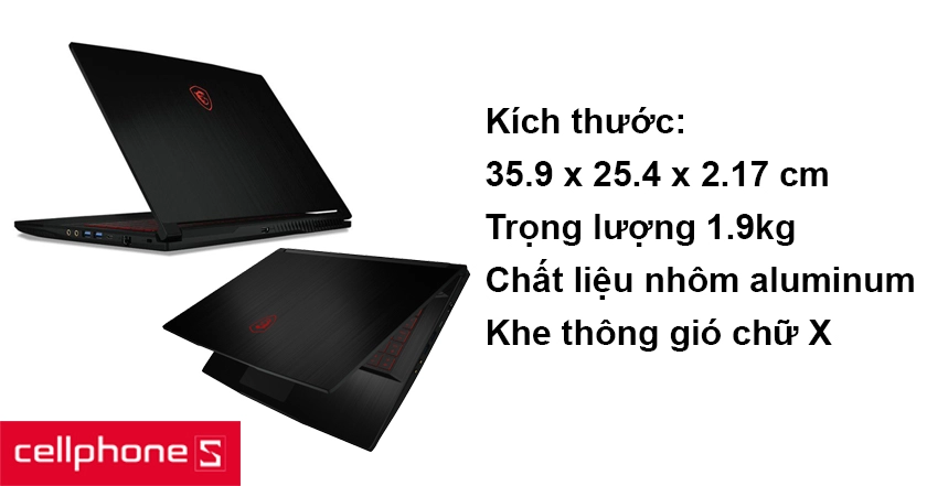 Thiết kế gọn nhẹ, đơn giản, độ mỏng 2.17cm và lớp vỏ nhôm aluminum