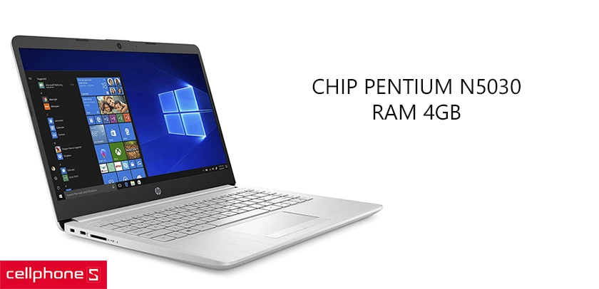 Cấu hình ổn định với chip Pentium N5030, RAM 4GB