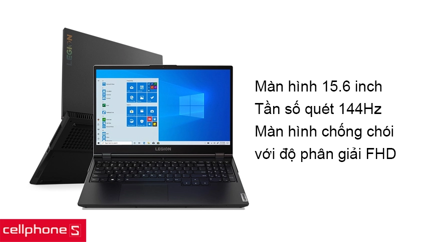 Màn hình lớn 15.6 inch với màn hình tần số 144Hz và chống chói bảo vệ mắt người dùng