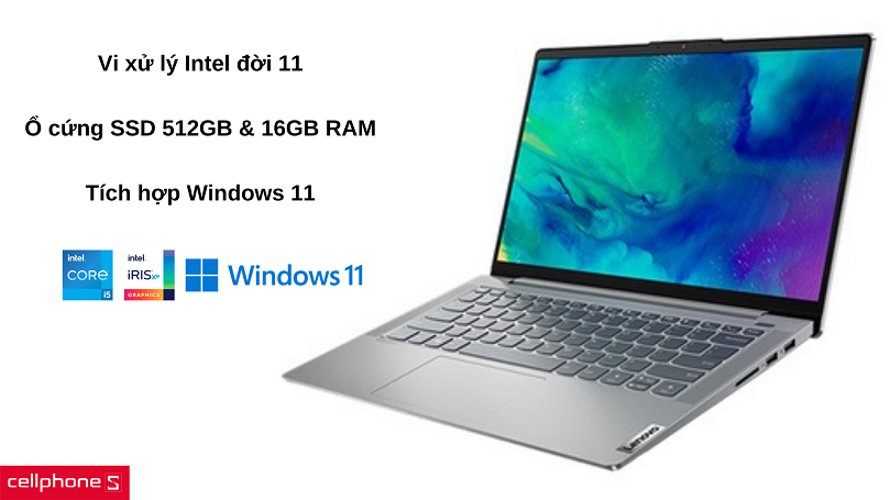 Vận hành công việc ổn thỏa với chip Intel đời 11 và 512 GB SSD