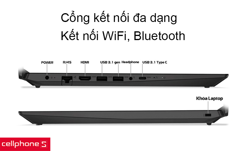 Cổng kết nối đa dạng, hỗ trợ kết nối WiFi, Bluetooth ổn định