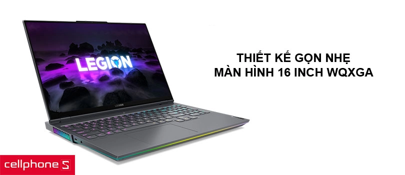 Thiết kế gọn nhẹ cùng màn hình 16 inch WQXGA