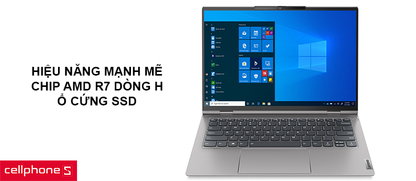 Hiệu năng mạnh mẽ với chip AMD R7 dòng H, ổ cứng SSD
