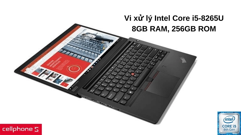 Vi xử lý Intel Core i5-8265U với 8 GB RAM DDR4