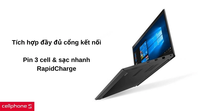 Cổng kết nối đa dạng, pin 3 cell cho thời lượng dùng ổn định