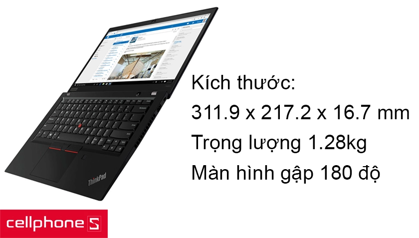 Thiết kế gọn nhẹ mang tính di động cao, khả năng gập màn hình 180 độ