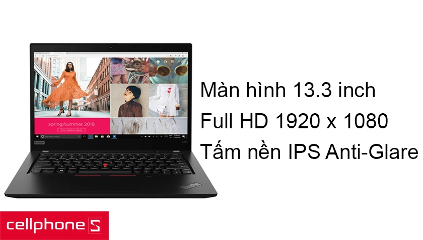 Màn hình 13.3 inch full HD, tấm nền IPS