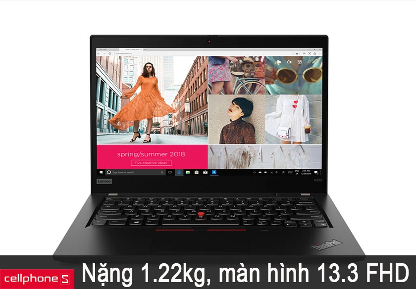 Thiết kế nhỏ gọn với trọng lượng 1,22kg cùng màn hình 13 inch hiển thị cực tốt