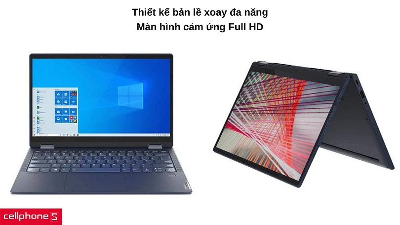 Thiết kế xoay ngược 360 độ với màn hình cảm ứng Full HD