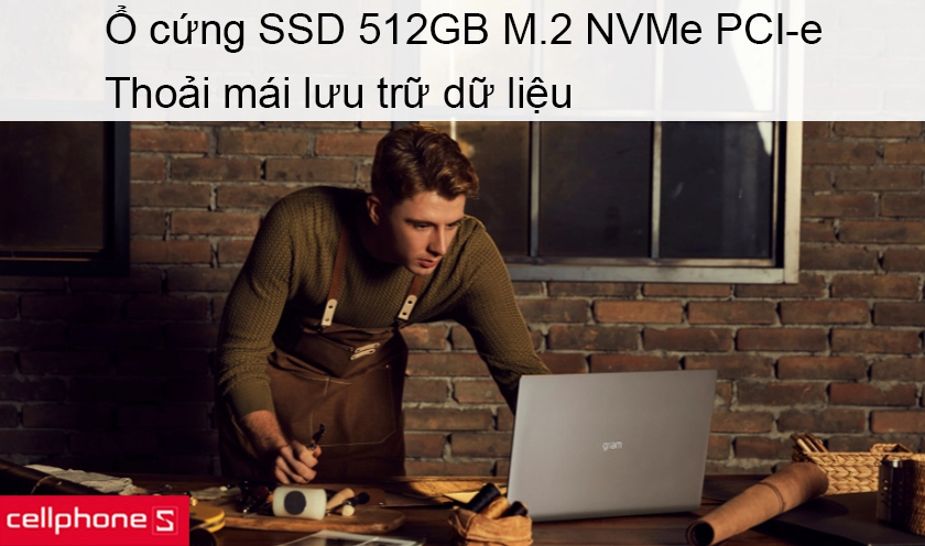 Ổ cứng SSD 512GB M.2 2280 NVMe PCI-e lưu trữ thoải mái