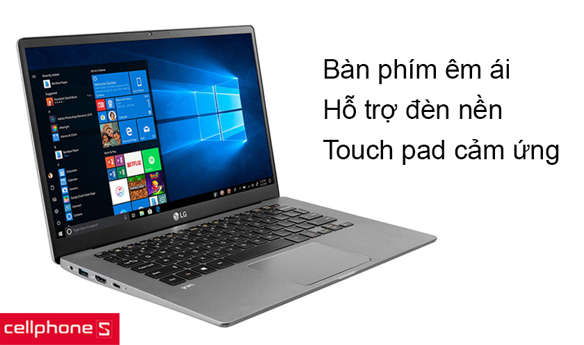 Bàn phím có thiết kế hiện đại và được trang bị đèn nền, Touch Pad cảm ứng