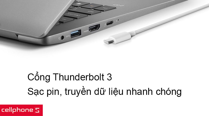 Cổng kết nối Thunderbolt 3 – Sử dụng tiện lợi hơn với tốc độ băng thông đến 40Gb/s