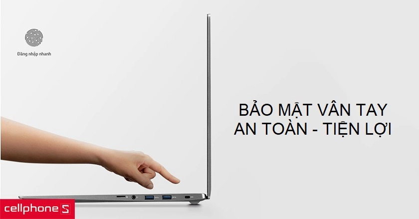 tính năng bảo mật bằng vân tay
