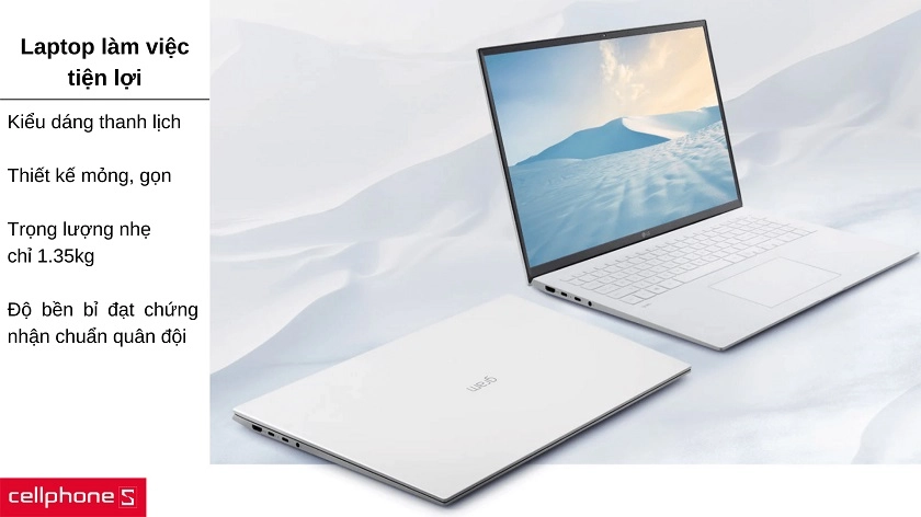 Kiểu dáng thanh lịch, thiết kế mỏng nhẹ nhưng vô cùng bền bỉ